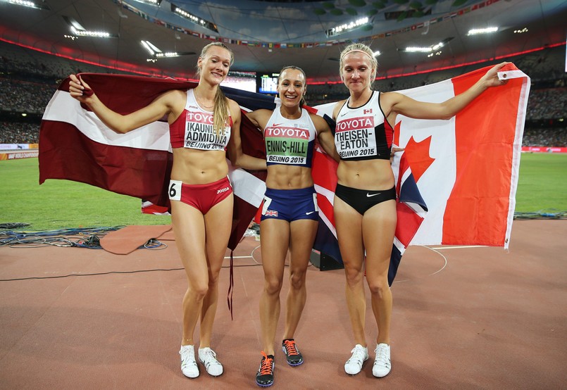 Jessica Ennis-Hill, Brianne Theisen Eaton i Laura Ikauniece-Admidina