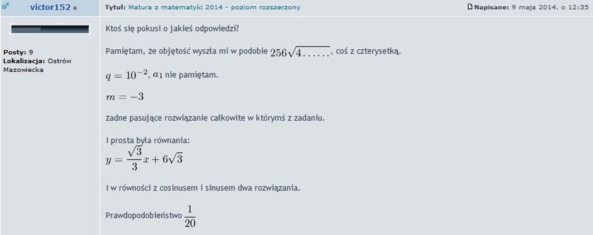 Matematyka poziom rozszerzony. 