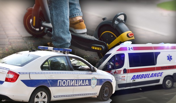 Električni trotinet, Železnik, saobraćajna nesreća