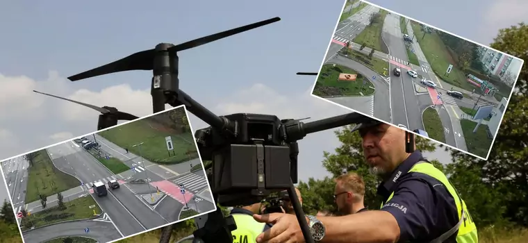 Policja publikuje nowe nagrania z dronów. Niebezpieczne wyprzedzanie na przejściu dla pieszych