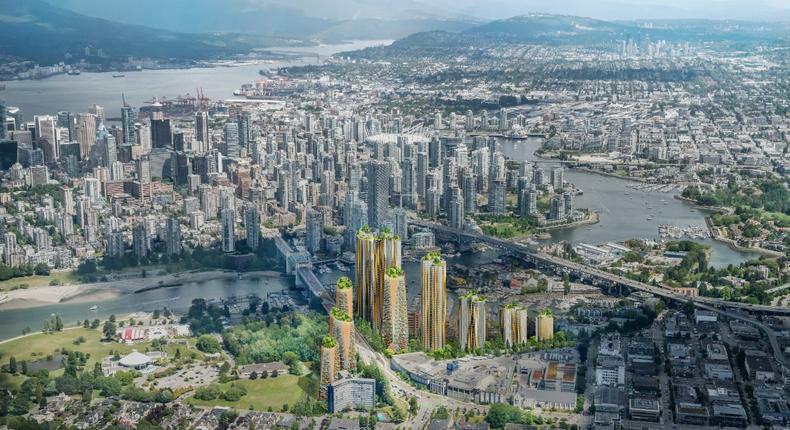 A rendering of the Senakw development in Vancouver, Canada.Courtesy of the Squamish Nation