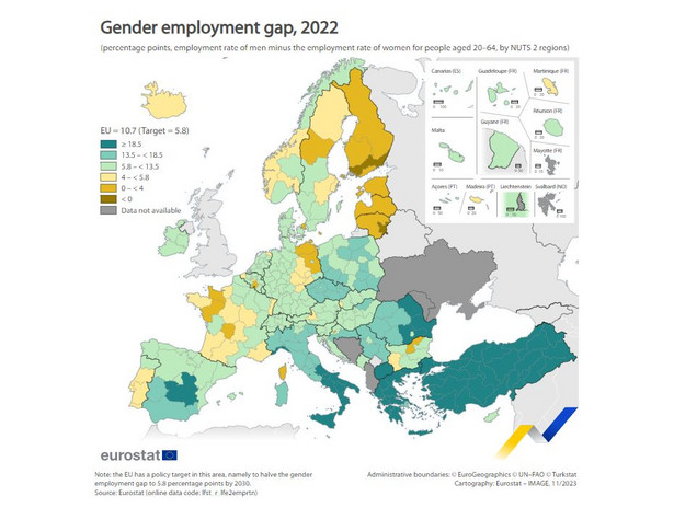 Luka zatrudnienia płci w 2022 r.