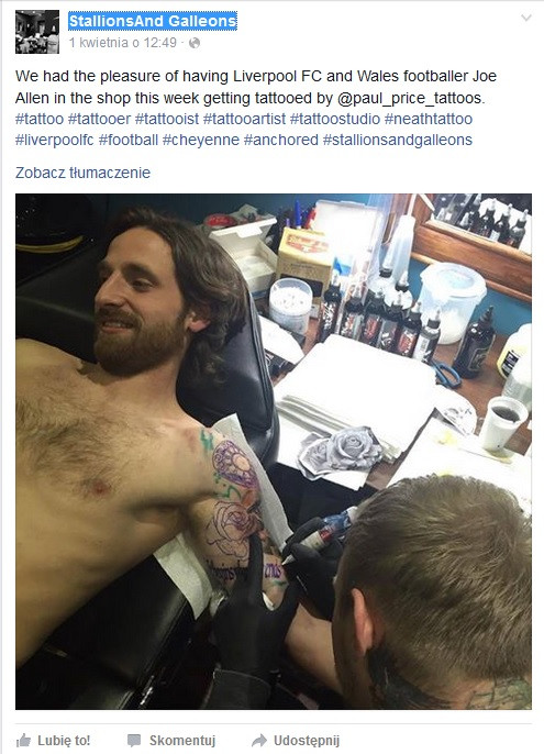 Joe Allen w studio tatuażu
