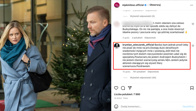 Krystian Wieczorek zwrócił się do fanóów na Instagramie