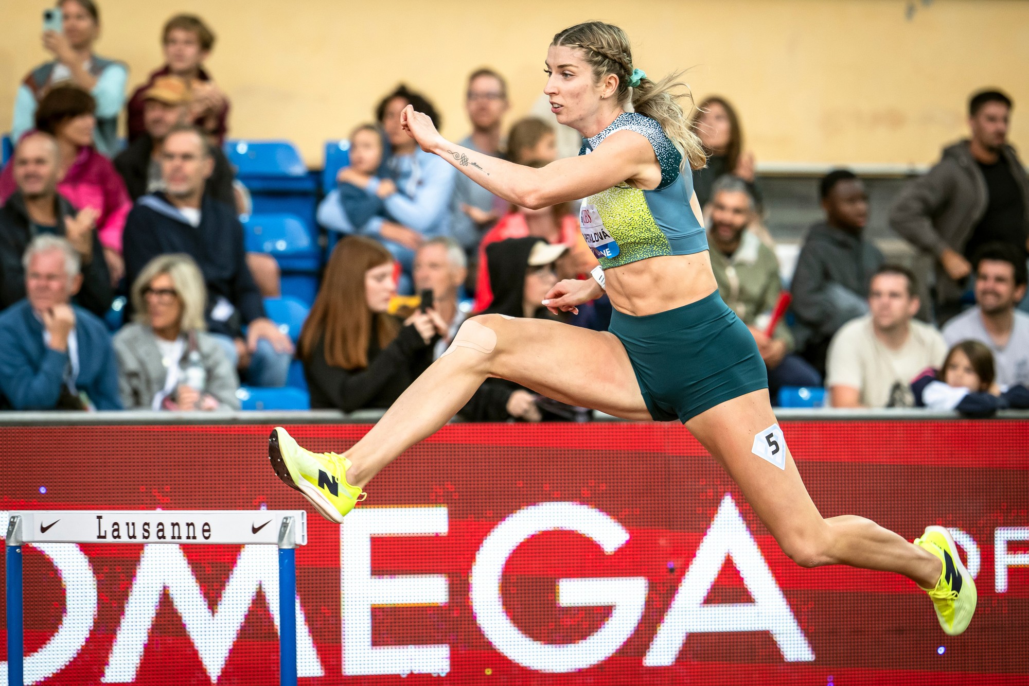 Slovenská atlétka Emma Zapletalová v behu na 400 m cez prekážky na atletickom mítingu Diamantovej ligy v Lausanne 21. augusta 2026.