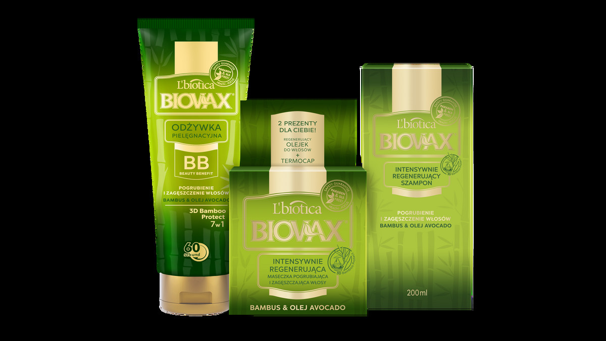 L’biotica  prezentuje gamę kosmetyków do włosów Biovax Bambus &amp; Olej Avocado. To całościowa, silnie regenerująca seria preparatów, które gwarantują wielopłaszczyznową pielęgnację włosów suchych, zmęczonych oraz pozbawionych objętości. Jednym z najpopularniejszych produktów w kolekcji, jest maska do włosów BIOVAX. Na jej fenomen składają się: niezawodna skuteczność, receptura oparta na naturalnych składnikach i praktyczna forma aplikacji. Wszystko dla zdrowych i pięknych włosów.