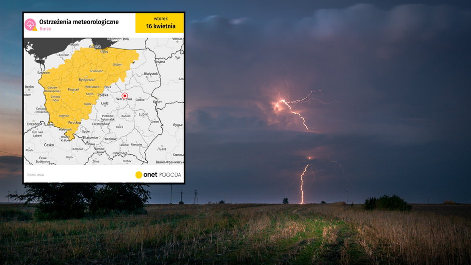 Niebezpieczna pogoda w Polsce. IMGW bije na alarm (mapa: IMGW)
