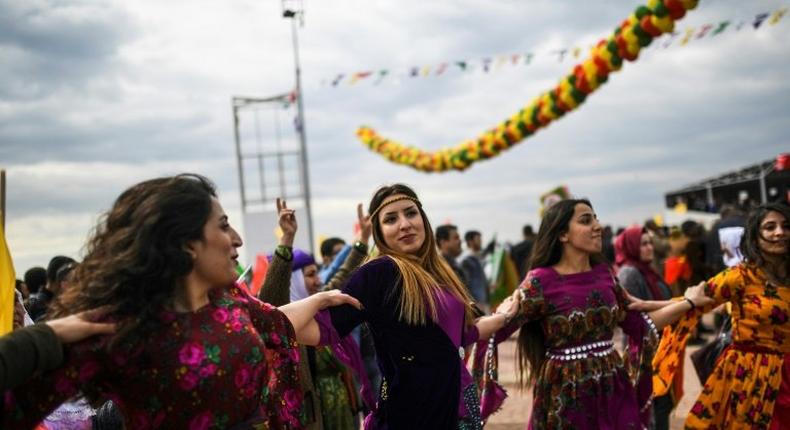 Turkish Kurds celebrate Newroz in the southeastern city of Diyarbakir, on March 21, 2017