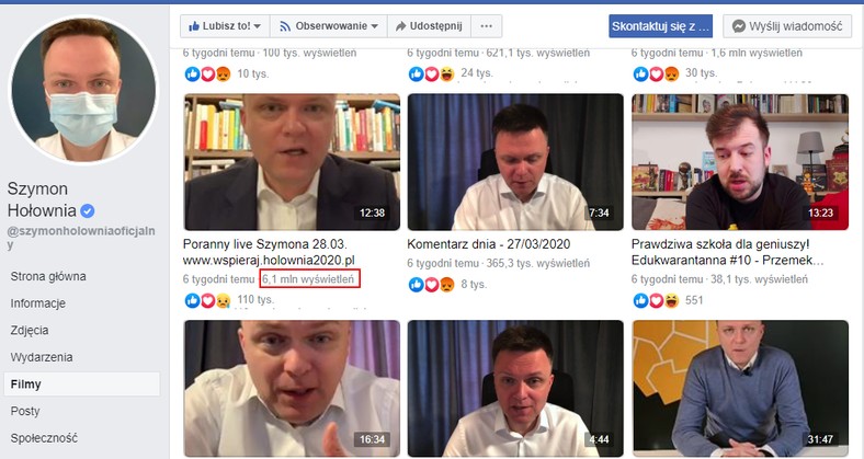 Relacje live Hołowni biją rekordy popularności