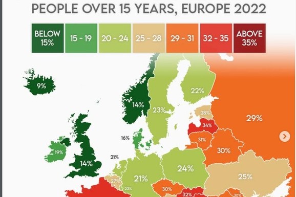 CEO BALKAN U CRVENOJ ZONI! Srbija na samom vrhu neslavne liste: Dobro pogledajte ovu kartu Evrope, podaci su UZNEMIRAVAJUĆI (MAPA)