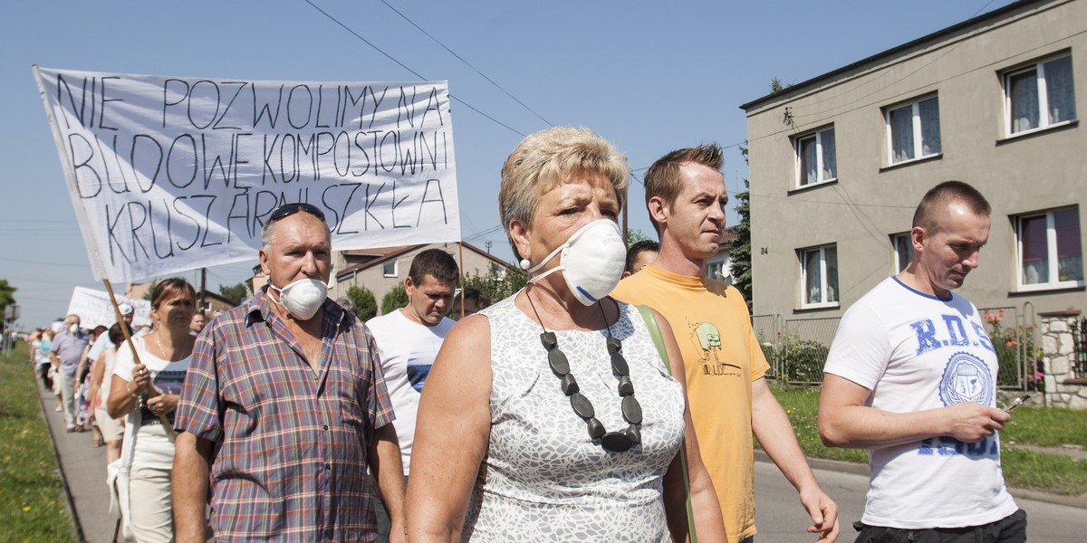 Protest mieszkańców Strzemieszyc 