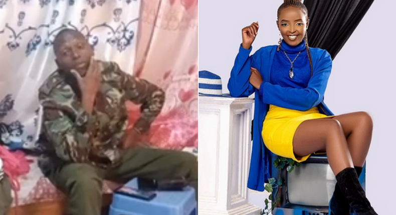 A collage of Eve Mungai and the content creator identified as CP Karao