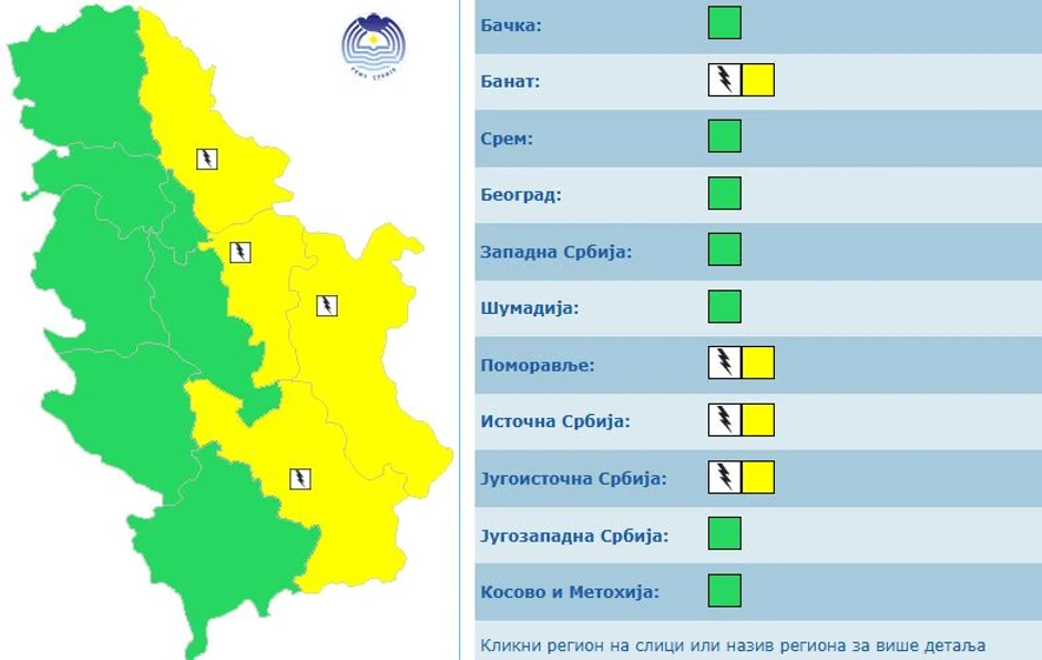 Meteo alarm za 27.05
