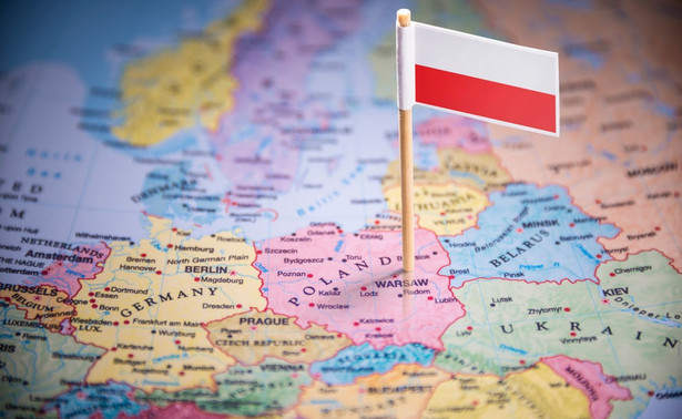 Polska, mapa, flaga, Europa