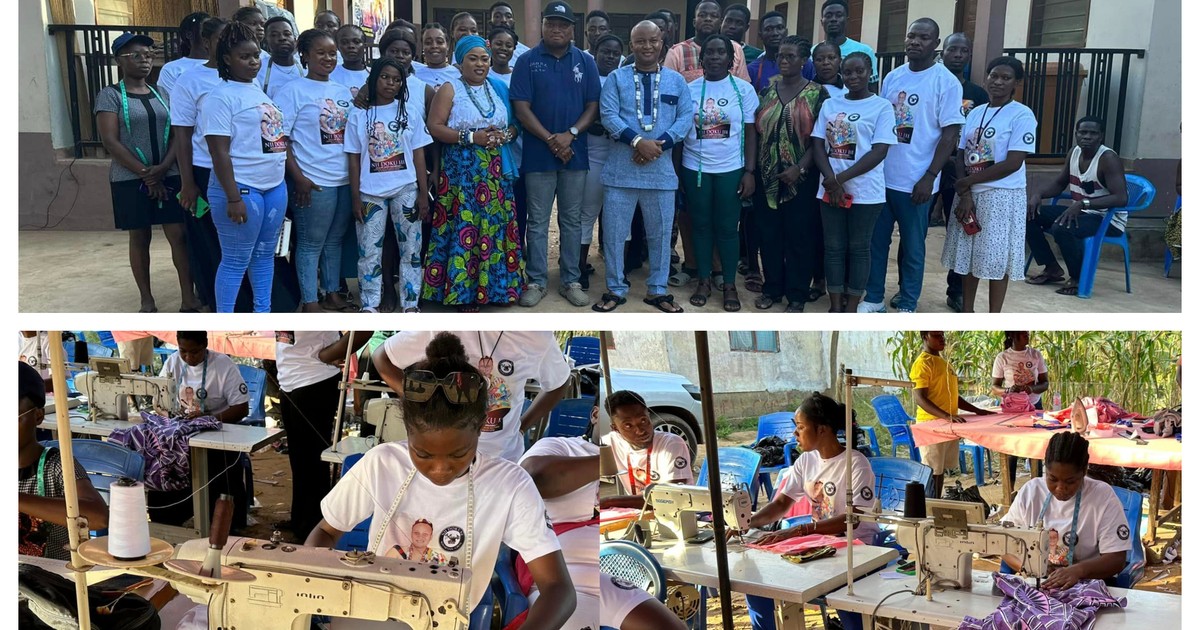 Ga chief takes dressmakers to North-Tongu to make free dresses for displaced pupils - Vimarsana News