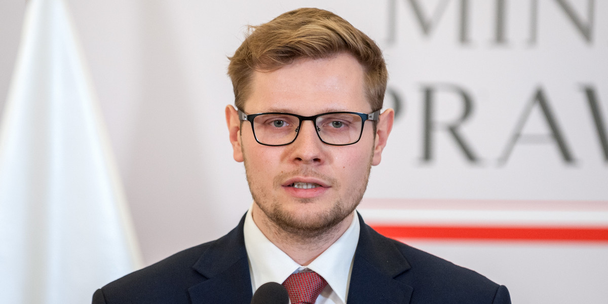 Wiceminister sprawiedliwości Michał Woś, polityk Solidarnej Polski. 