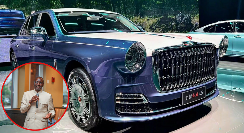 The Hongqi L5 and President William Ruto [Inset]