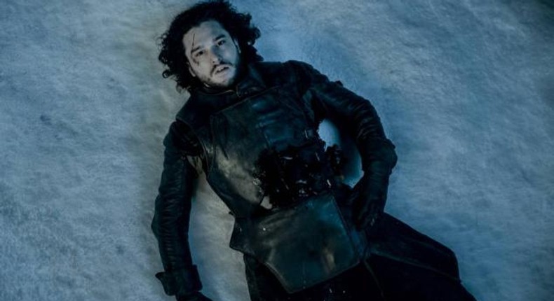 Kit Harington as Jon Snow in the season 5 finale of Game of Thrones.