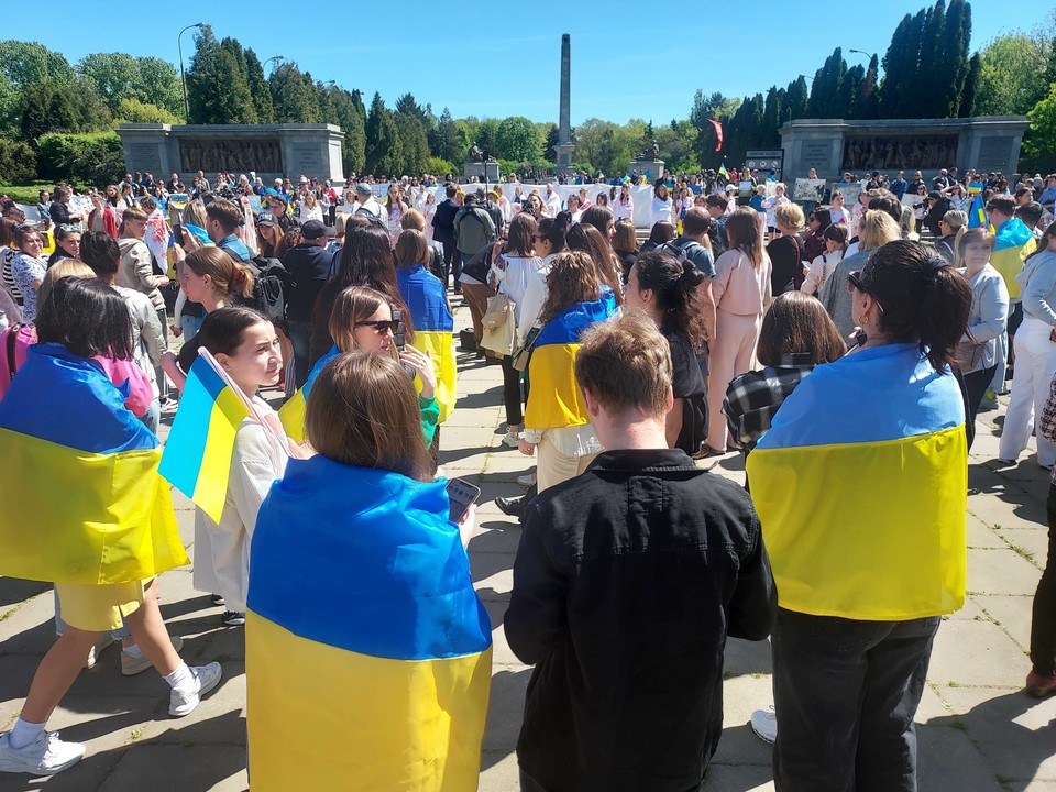 Protest przed Cmentarzem Żołnierzy Radzieckich