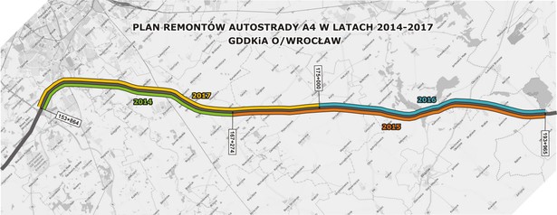 Plan remontów na A4 na odcinku GDDKiA