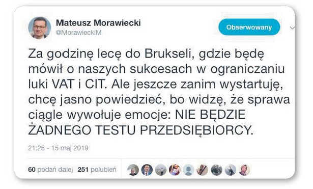 Kogo przekonuje Morawiecki ws. testu przedsiębiorcy?