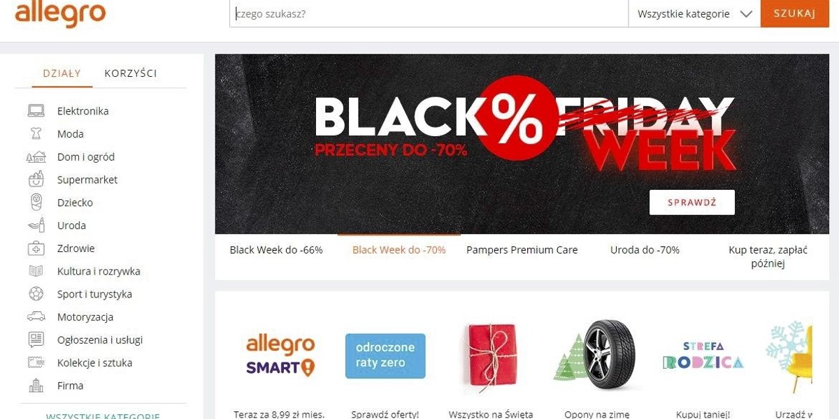 Black Friday Allegro. Promocje przez cały tydzień Black Week