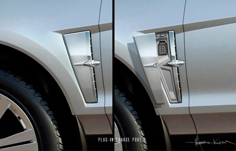 Atrapa chłodnicy ma ruchome panele a na dachu wbudowano baterie słoneczne