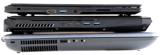 Z prawej strony znajdują się: gniazdo zasilania, dwa porty USB 3.0, złącze mini-DisplayPort oraz jedno złącze USB type C.