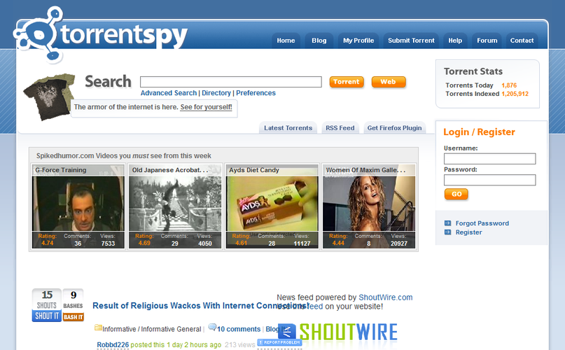 <strong>TorrentSpy: 110  USD kary</strong>
<br><br>
W 2008 roku sąd amerykański wydał wyrok, na postawie którego znany serwis torrentowy TorrenySpy musiał zapłacić 110 mln USD kary za łamanie praw autorskich. Pozew przeciwko serwisowi wymiany plików wytoczyły amerykańskie organizacje filmowe reprezentowane przez ogranizację MPAA (Motion Picture Association of America)