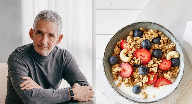 Tim Spector has yogurt with fruit, nuts, and seeds for breakfast every morning.ZOE/ Getty