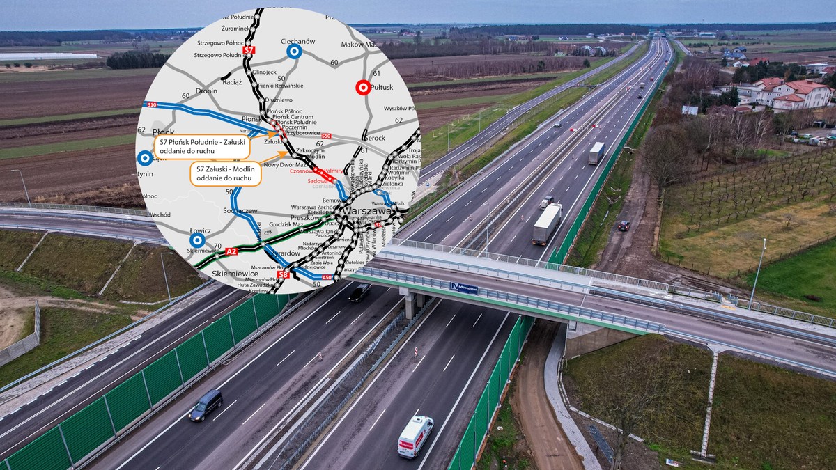 W okolicach Warszawy jest już przejezdny długi odcinek trzypasmowej drogi