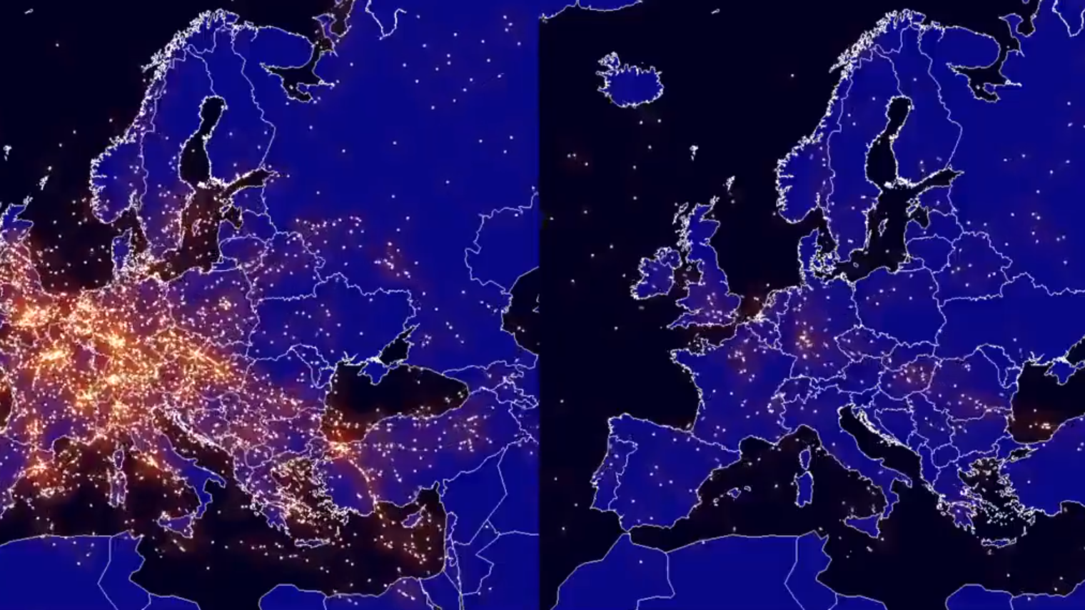 mapa lotów nad europa Eurocontrol publikuje komputerową wizualizację natężenia lotów 