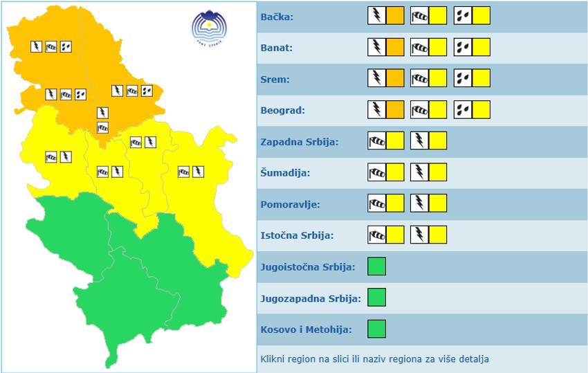 Meteoalarm za nedelju 14. jun