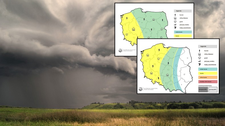 W weekend nad Polską zawisną ciemne, burzowe chmury (mapy: IMGW)