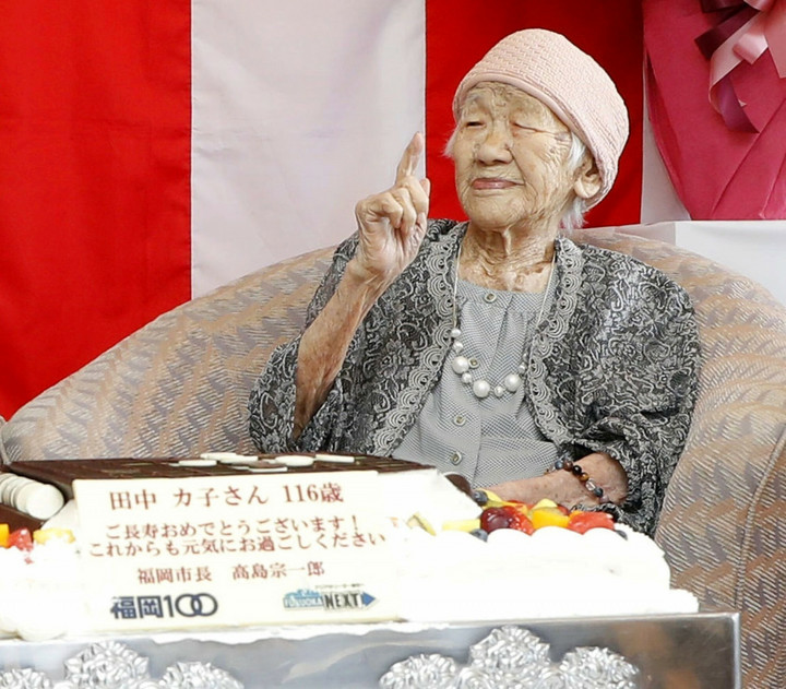 Kane Tanaka w dniu swoich 116. urodzin/ 2019 r. 