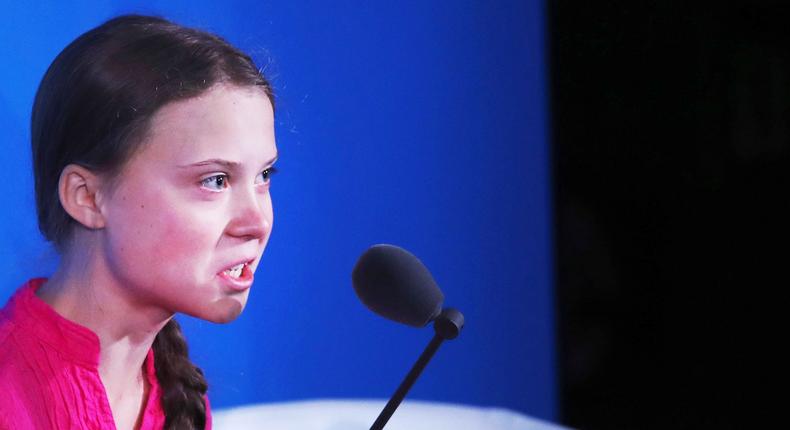 Greta Thunberg speaks at the UN Climate Action Summit in New York, New York on September 23, 2019.
