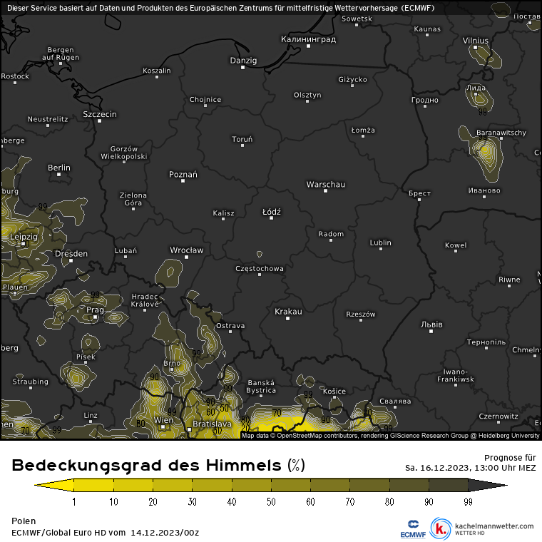 Pod koniec tygodnia prawie cała Polska schowa się pod gęstym zachmurzeniem
