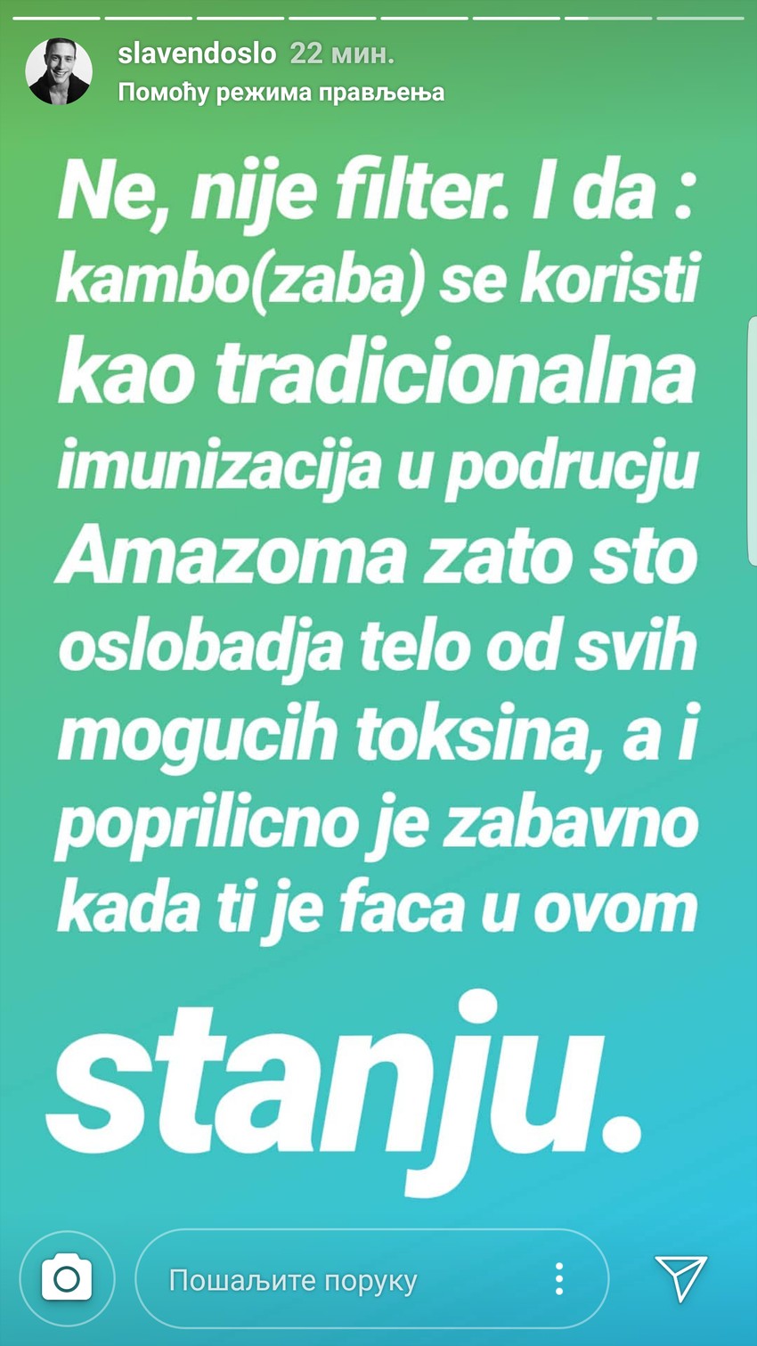 Slaven Došlo, objava na Instagramu