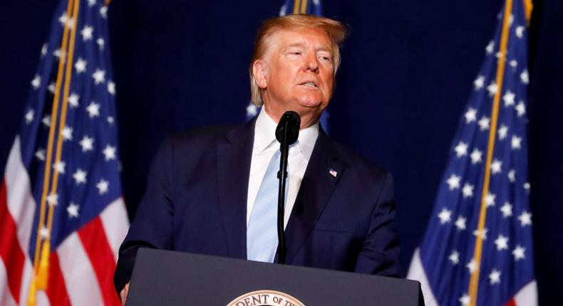 FILE PHOTO: U.S. President Donald Trump makes a speech to evangelical supporters in Miami, Florida, U.S., January 3, 2020.  REUTERS/Eva Marie Uzcategui