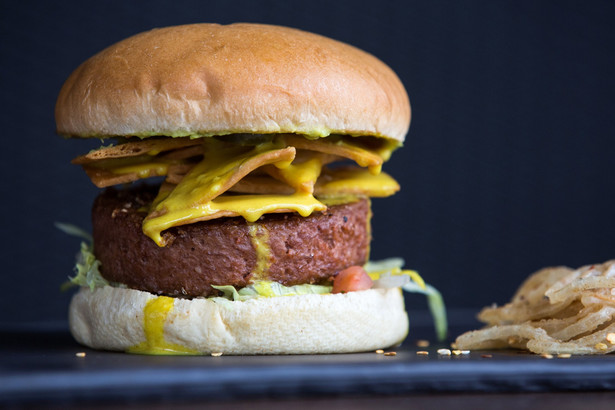 A 'my way' burger, made with a Beyond Meat Inc. plant-based burger patty, sits on the kitchen pass ready to serve inside a TGI Friday's Inc. restaurant in Moscow, Russia, on Friday, Sept. 27, 2019. McDonald’s Corp. has selected Beyond Meat’s faux-meat patties for a plant-based burger test in Canada. Photographer: Andrey Rudakov/Bloomberg