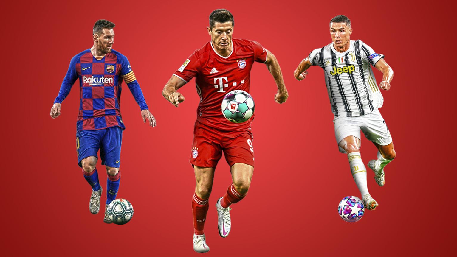 Robert Lewandowski, Cristiano Ronaldo i Leo Messi – porównanie