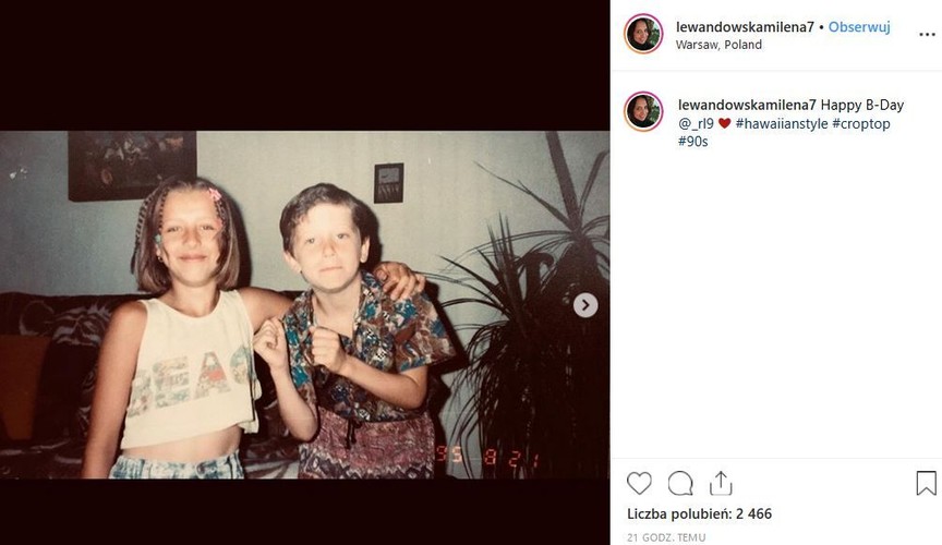 Robert Lewandowski z siostrą Mileną w dzieciństwie