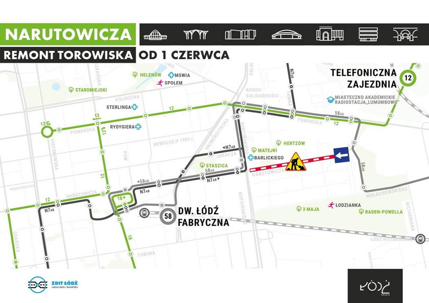 Remont Narutowicza zacznie się 1 czerwca w Łodzi 