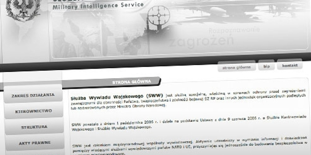 Strona internetowa Służby Wywiadu Wojskowego