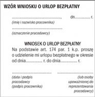 Wzór wniosku o urlop bezpłatny