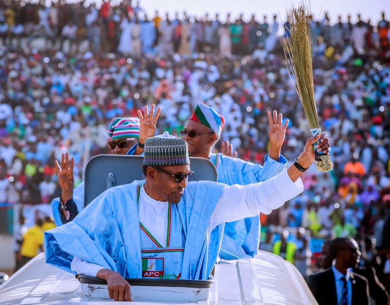 President Muhammadu Buhari on the campaign trail [@BashirAhmaad] 