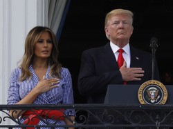 Cud, że się nie zabiła. Nieudana stylizacja Melanii Trump na obchodach 4 lipca. FOTO