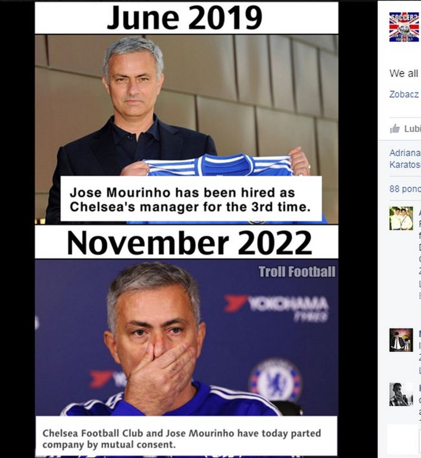 Memy po zwolnieniu Jose Mourinho z Chelsea. GALERIA