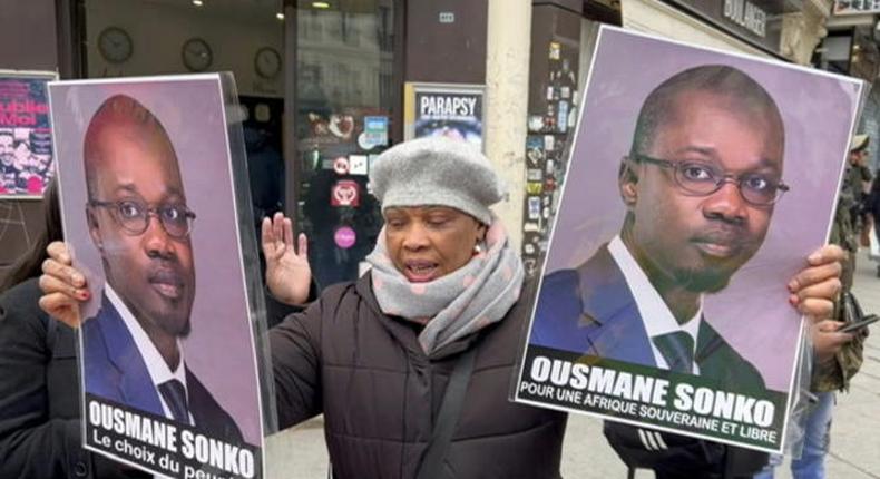 Manifestation d'opposants au président sénégalais Macky Sall à Paris le 11 mars 2023