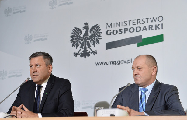 Janusz Piechociński i Marek Sawicki podczas konferencji prasowej. Fot. PAP/Marcin Obara